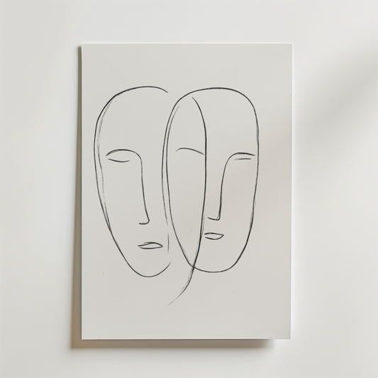 Scandinavian Twin Faces Poster