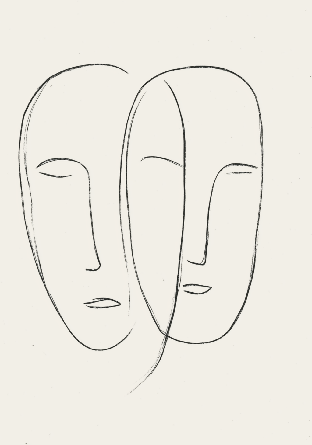 Scandinavian Twin Faces poster visad rakt fram – Bozetto affisch i hög tryckkvalitet