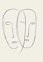 Scandinavian Twin Faces poster visad rakt fram – Bozetto affisch i hög tryckkvalitet