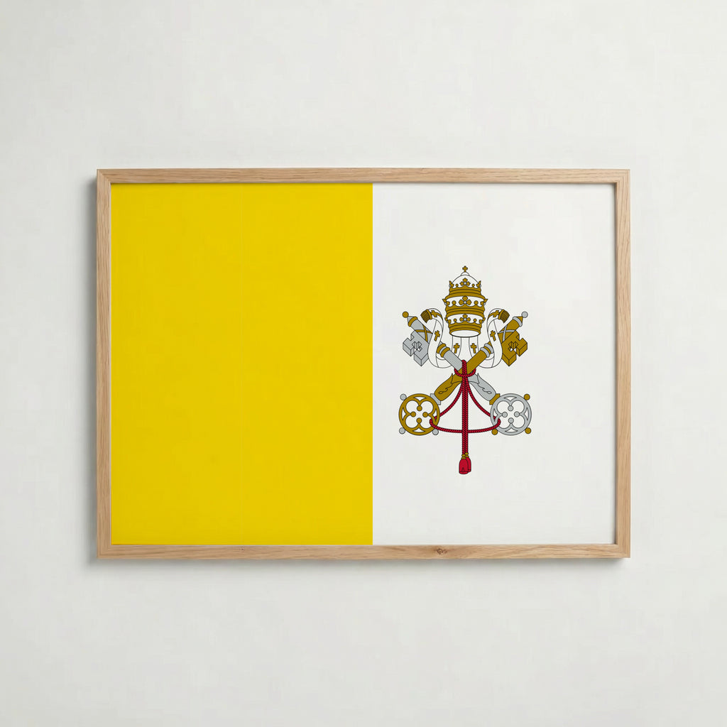 Vatican City National Flag Poster i ekram – inramad konsttryck för stilren inredning hos Bozetto