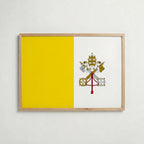 Vatican City National Flag Poster i ekram – inramad konsttryck för stilren inredning hos Bozetto