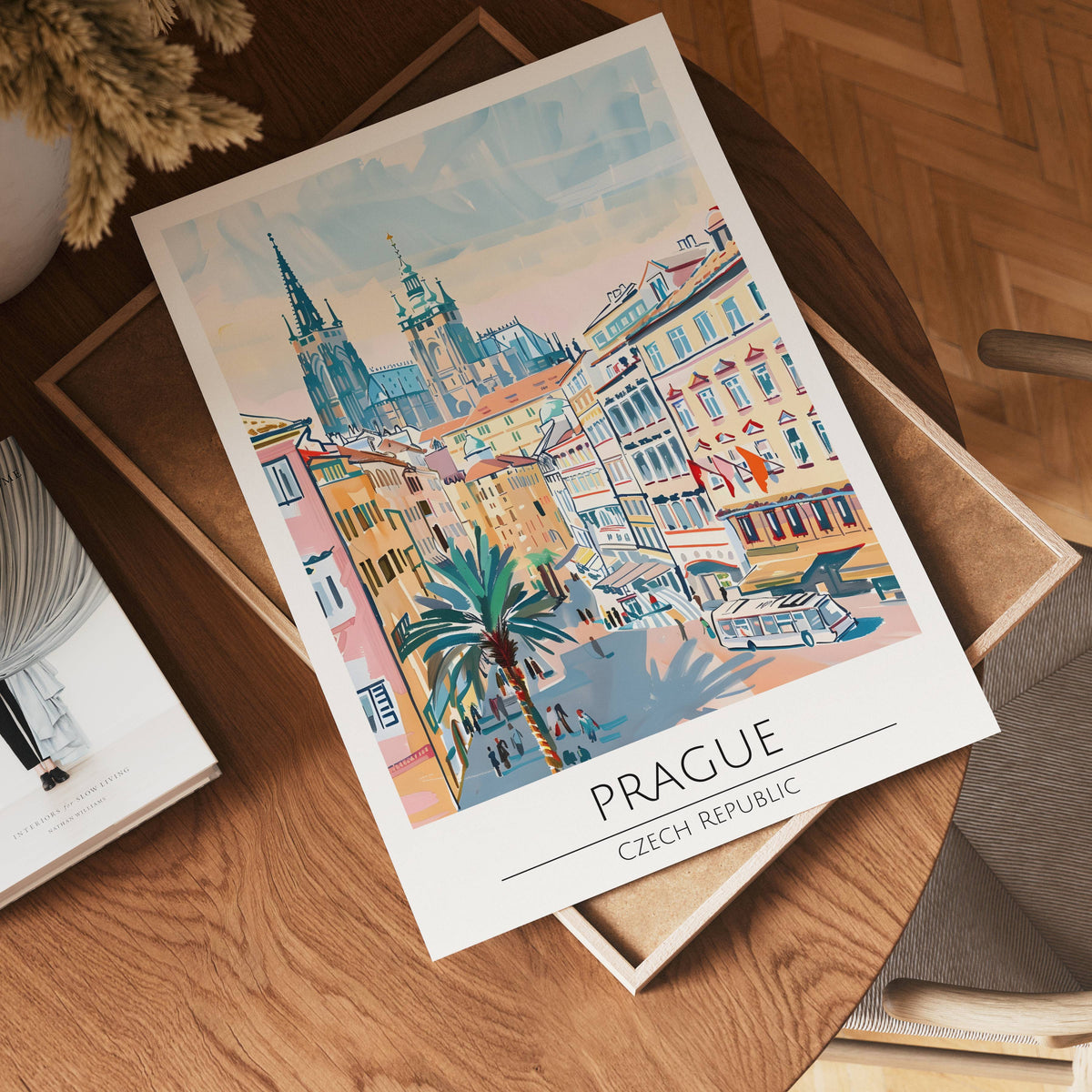 Prague Old Town View poster visad rakt fram – Bozetto affisch i hög tryckkvalitet