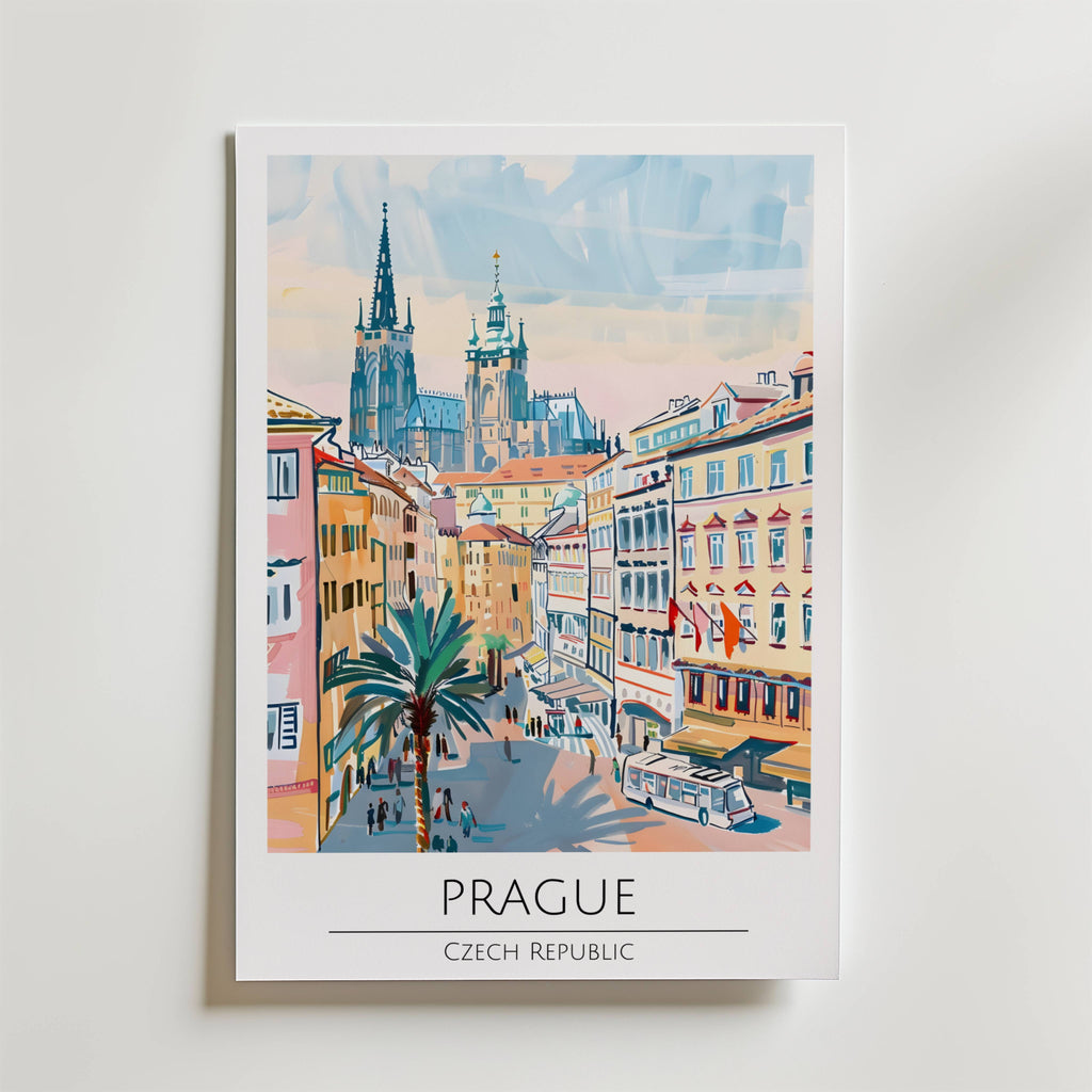 Prague Old Town View – stilfullt konsttryck från Bozetto, tryckt på matt finpapper