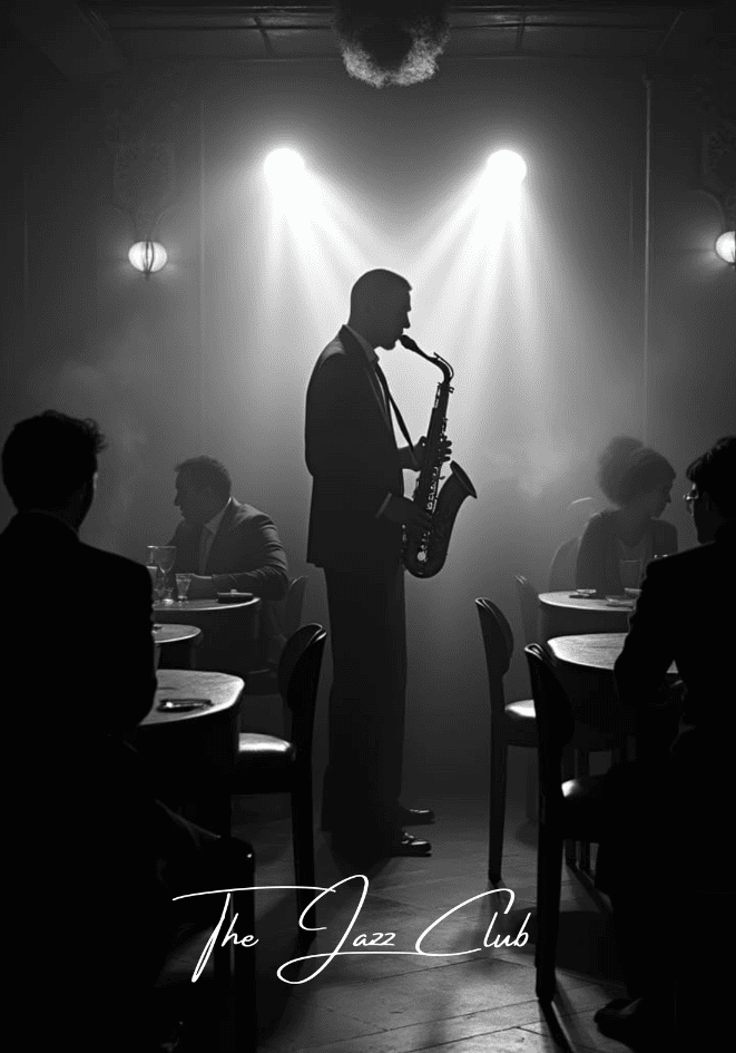 The Jazz Club – affisch med snyggt motiv, köp enkelt hos Bozetto i flera storlekar