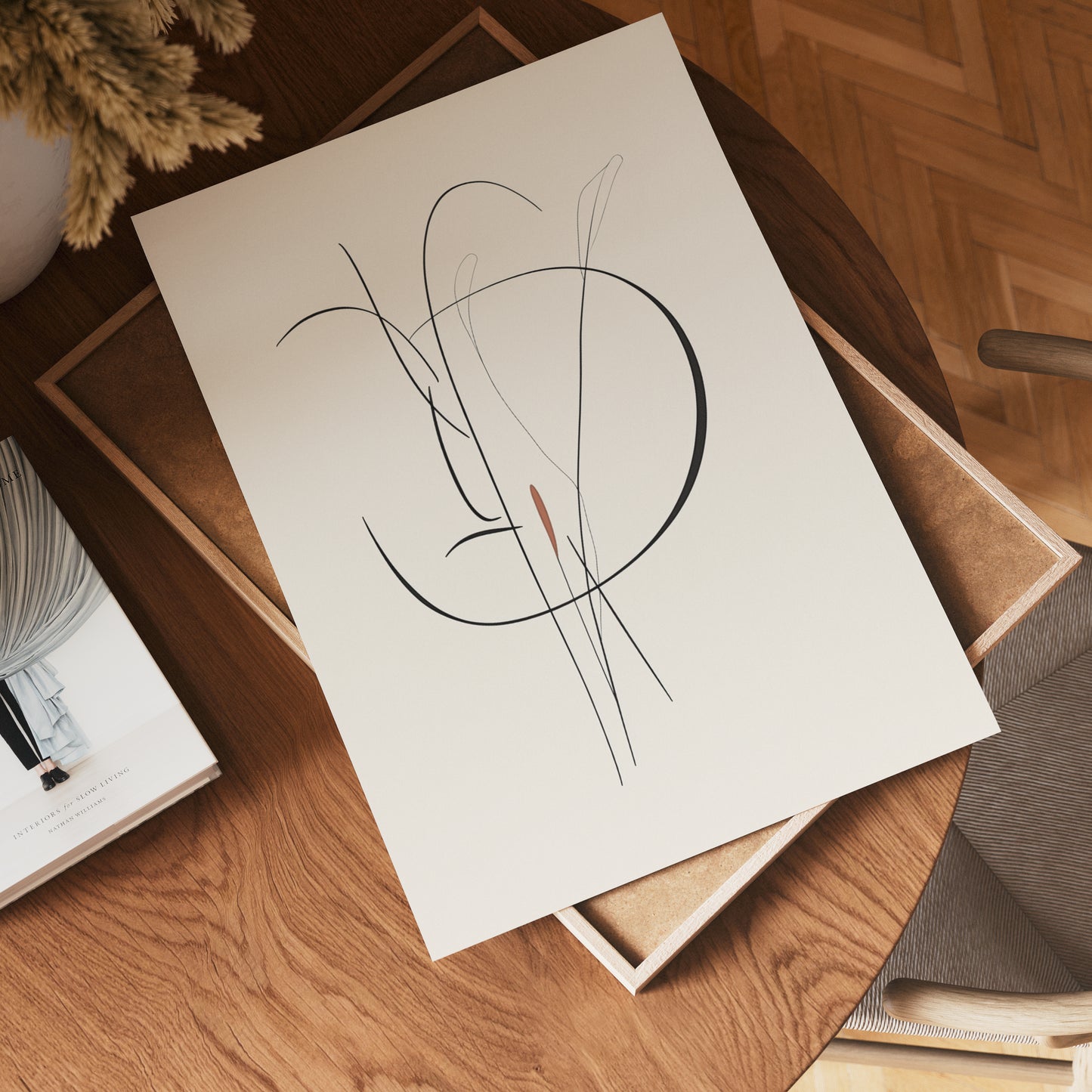 Soft Abstract Line Portrait Poster