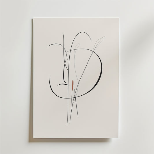 Soft Abstract Line Portrait Poster