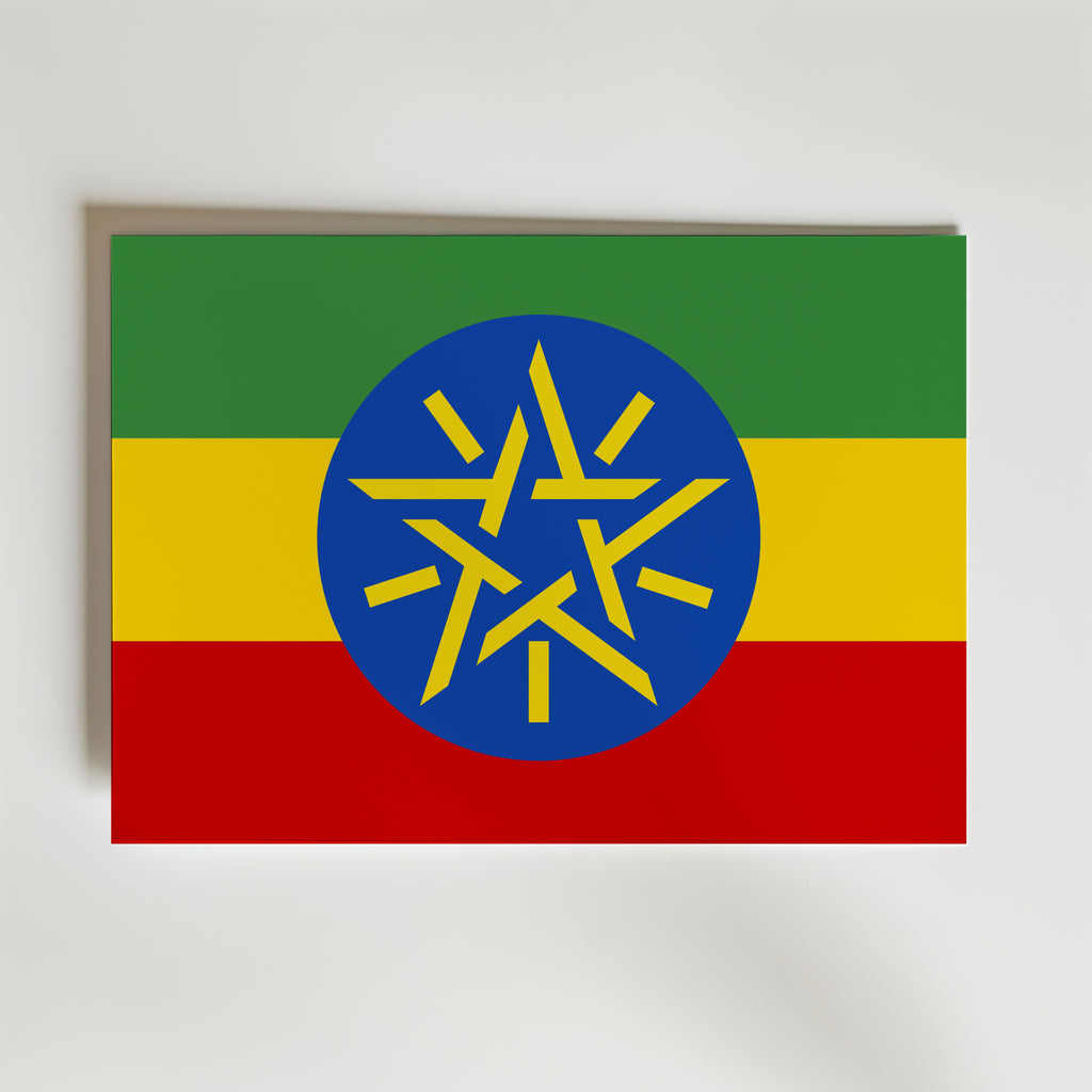 Ethiopia National Flag Poster – modern konst och stilren konsttryck för hemmet hos Bozetto