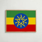 Ethiopia National Flag Poster i ekram – inramad konsttryck för stilren inredning hos Bozetto