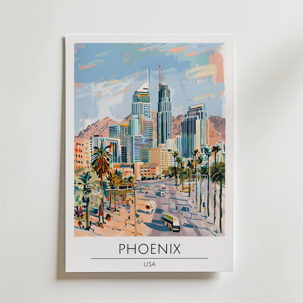 Phoenix Desert Skyline – stilfullt konsttryck från Bozetto, tryckt på matt finpapper