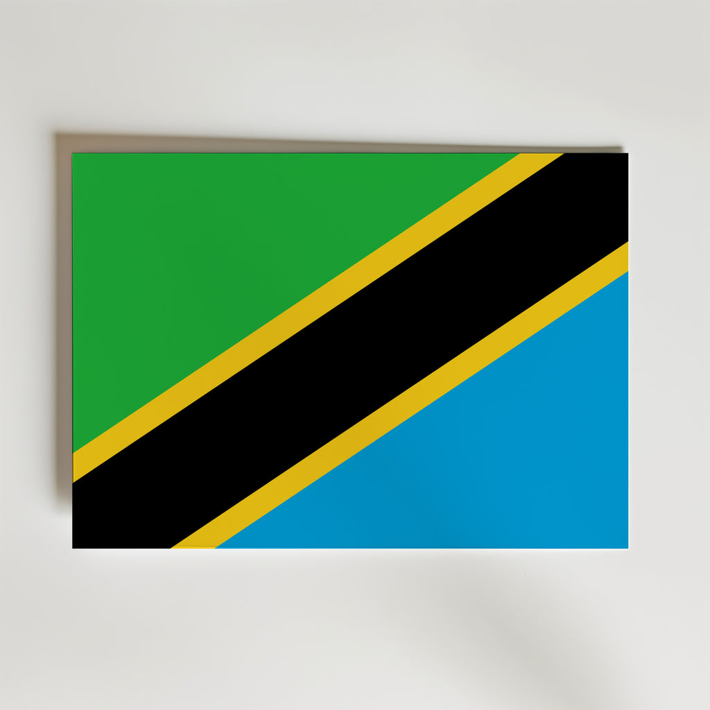 Tanzania National Flag Poster – modern konst och stilren konsttryck för hemmet hos Bozetto