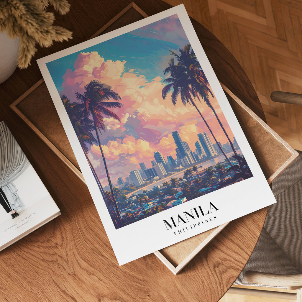 Golden Hour Over Manila – affisch med stilfullt motiv från Bozetto i hög kvalitet