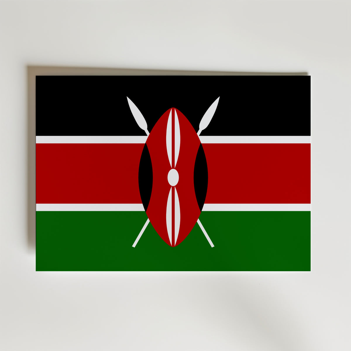 Kenya National Flag Poster – modern konst och stilren konsttryck för hemmet hos Bozetto