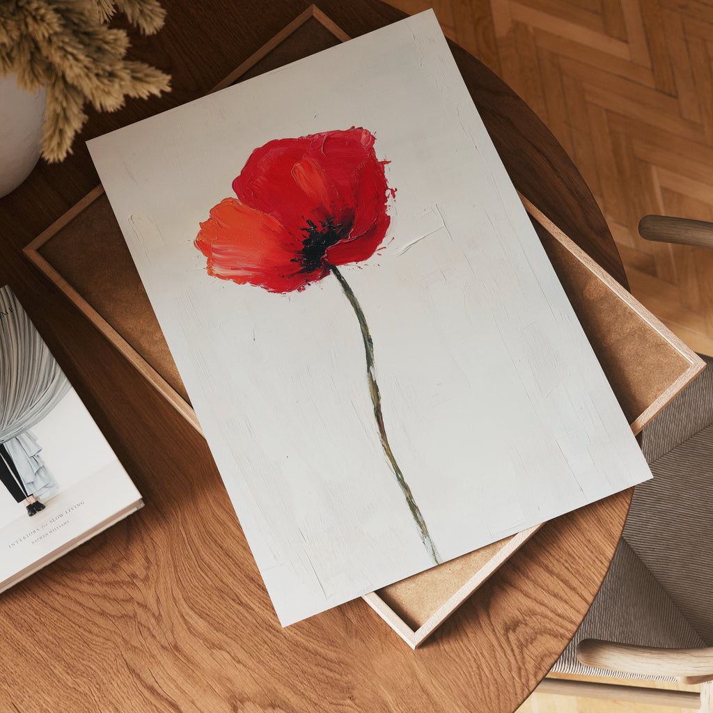 Lonely Rose – stilfullt konsttryck från Bozetto, tryckt på matt finpapper i hög tryckkvalitet