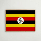 Uganda National Flag Poster i ekram – inramad konsttryck för stilren inredning hos Bozetto