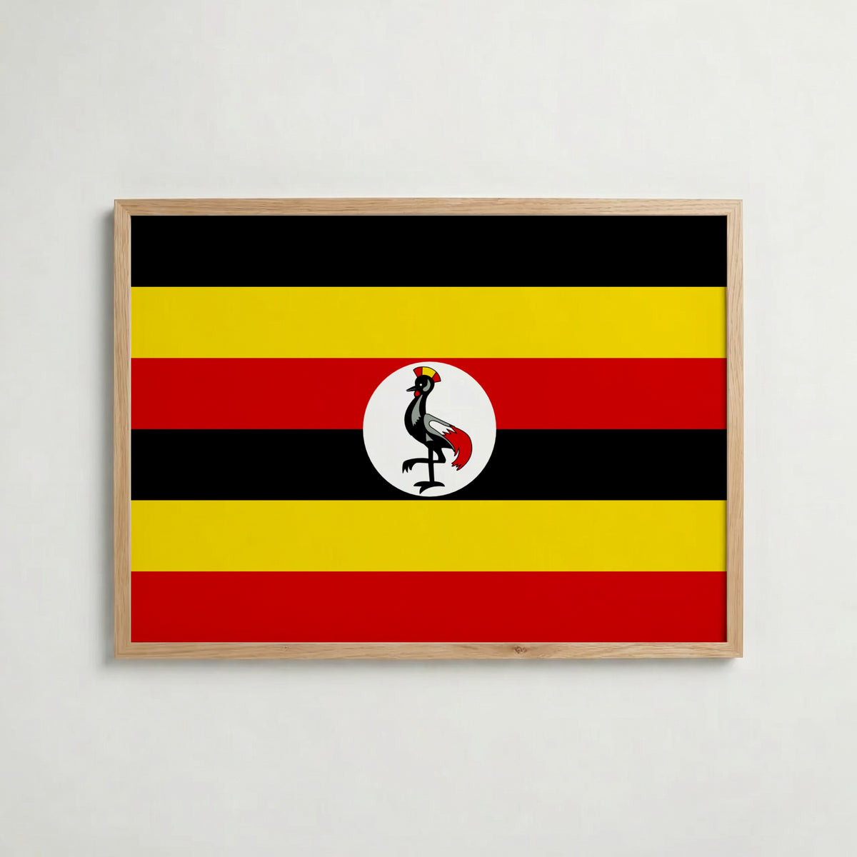 Uganda National Flag Poster i ekram – inramad konsttryck för stilren inredning hos Bozetto