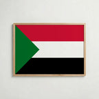 Sudan National Flag Poster i ekram – inramad konsttryck för stilren inredning hos Bozetto