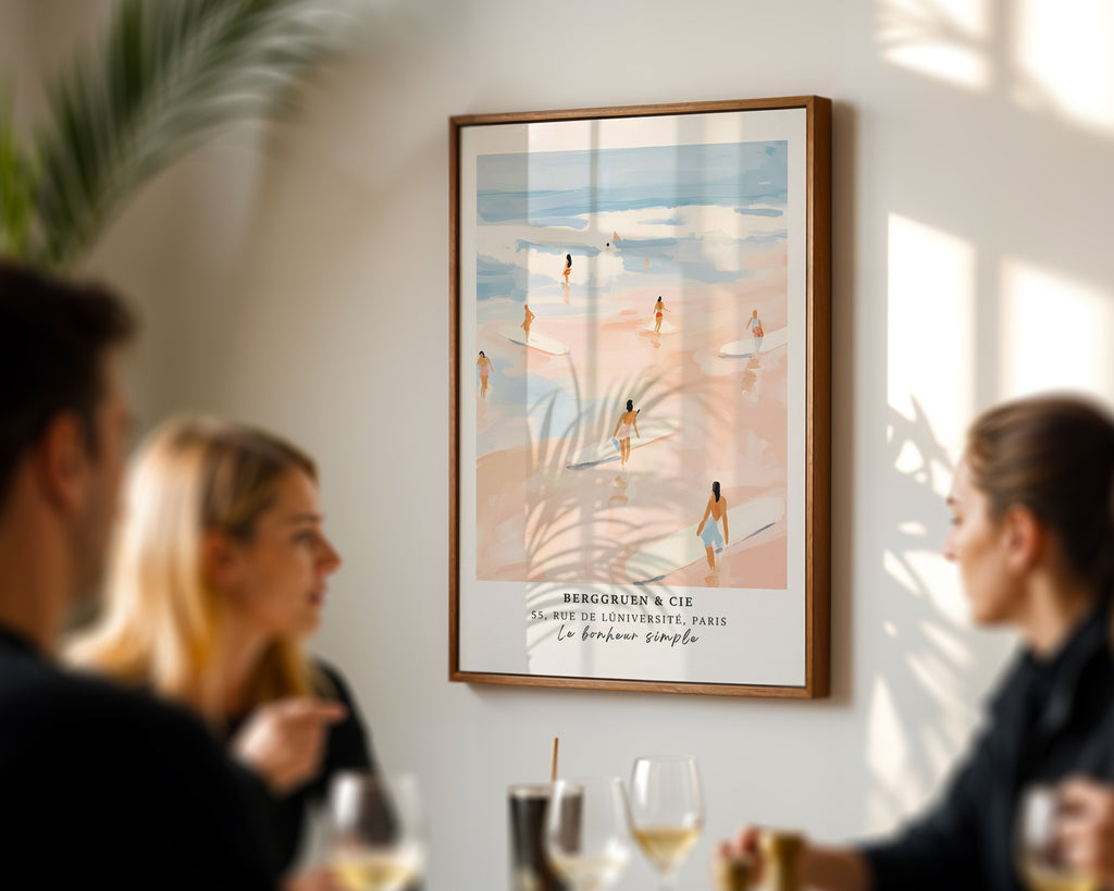 Väggmockup av Endless Summer Paris affisch på ljus vägg – Bozetto konsttryck – nr 3