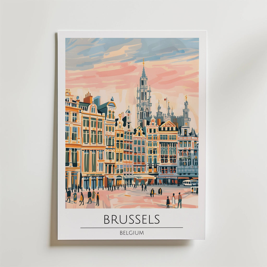 Brussels Grand Square – stilfullt konsttryck från Bozetto, tryckt på matt finpapper