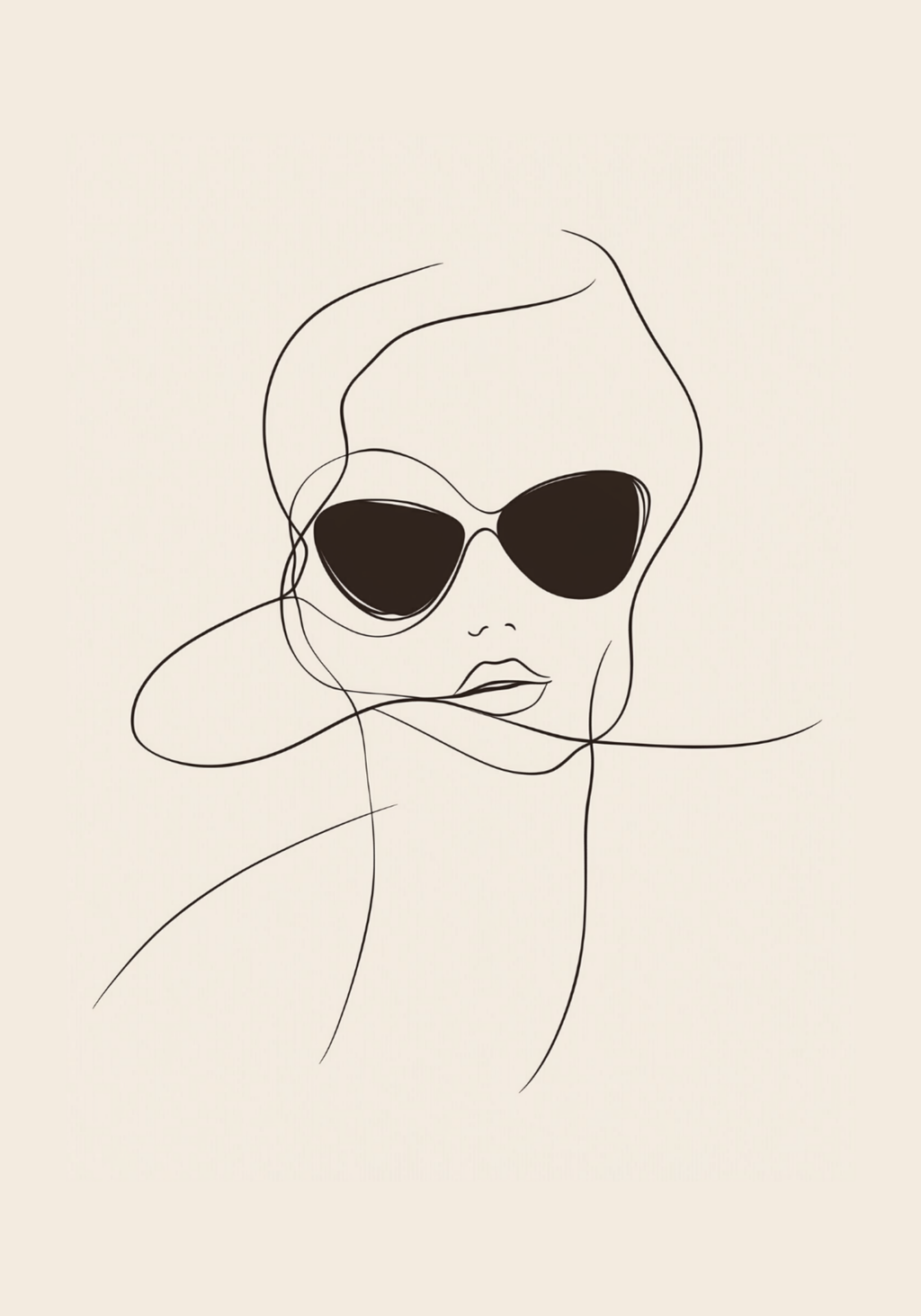 Chic Vibes Line Art – affisch med snyggt motiv, köp enkelt hos Bozetto i flera storlekar