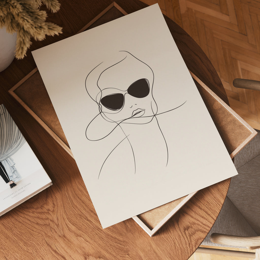 Chic Vibes Line Art poster visad rakt fram – Bozetto affisch i hög tryckkvalitet