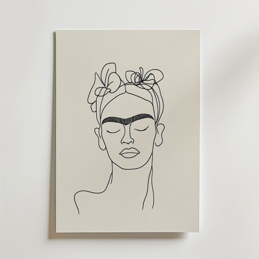 Frida Inspired Line Art No.2 Poster
