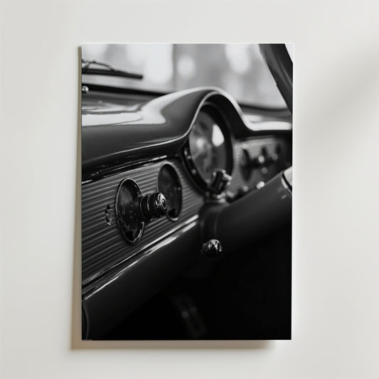 Old School Car Dashboard Poster