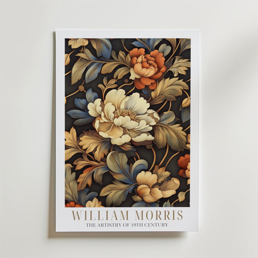 Golden Flowers Pattern William Morris Poster