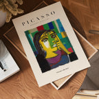 Picasso Vibrant Femme Portrait – stilfullt konsttryck från Bozetto, tryckt på matt finpapper