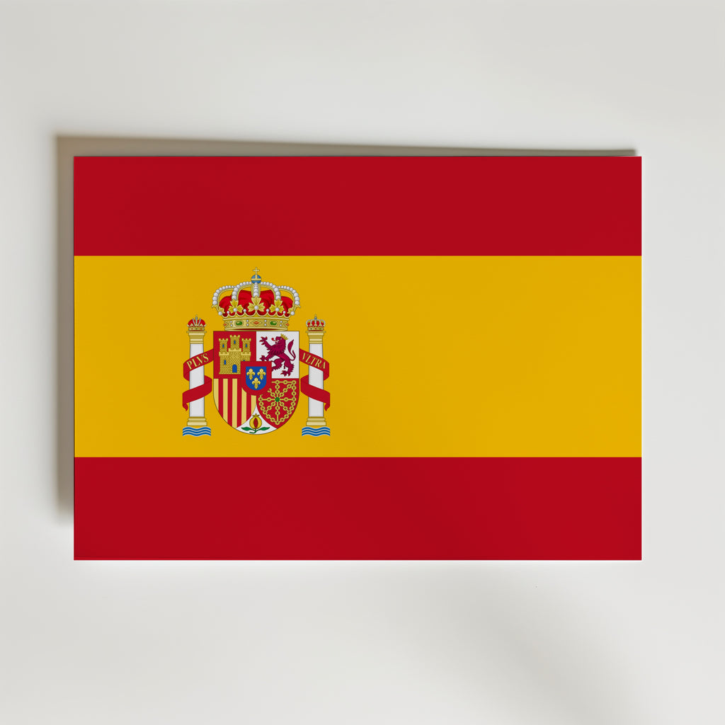 Spain National Flag Poster – modern konst och stilren konsttryck för hemmet hos Bozetto