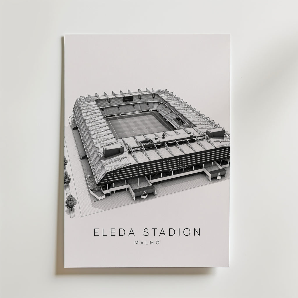 Eleda Stadion affisch inramad i neutral ram – se hur konsttrycket ser ut, Bozetto