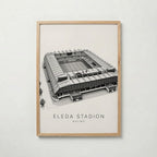 Eleda Stadion i ekram med ljust trä – köp enkelt hos Bozetto affisch i hög kvalitet