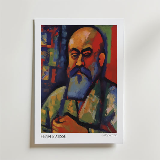 Self Portrait in Red & Blue Matisse Poster