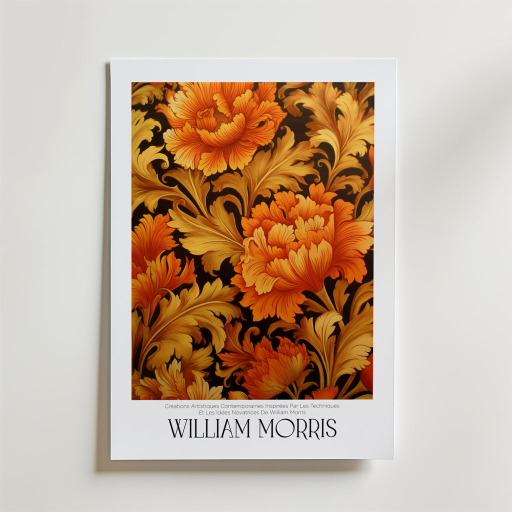 William Morris Amber Florals – stilfullt konsttryck från Bozetto, tryckt på matt finpapper