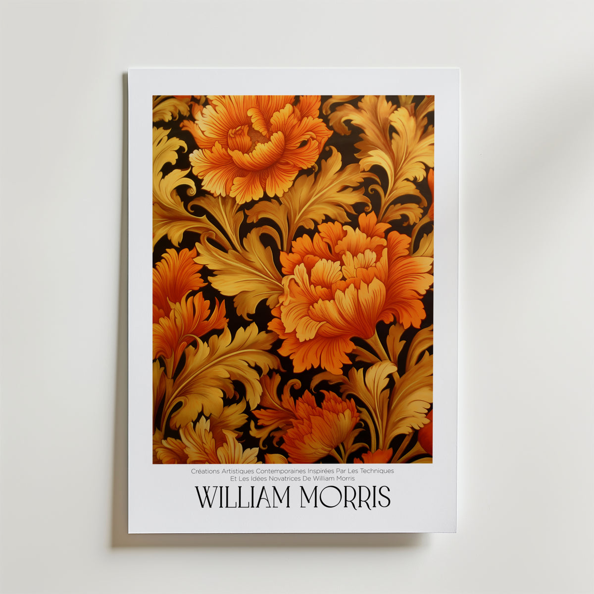 William Morris Amber Florals – stilfullt konsttryck från Bozetto, tryckt på matt finpapper