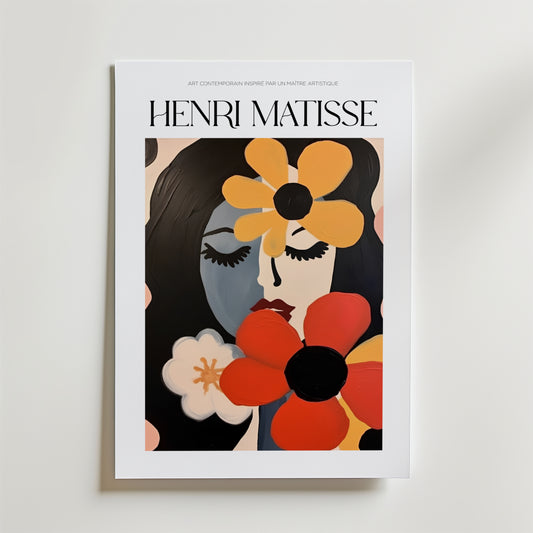 Floral Mask Matisse Poster