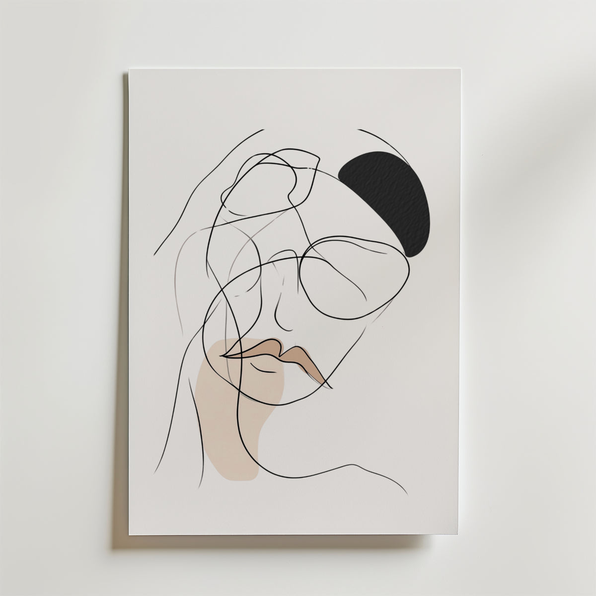 Attitude Line Art Woman – stilfullt konsttryck från Bozetto, tryckt på matt finpapper