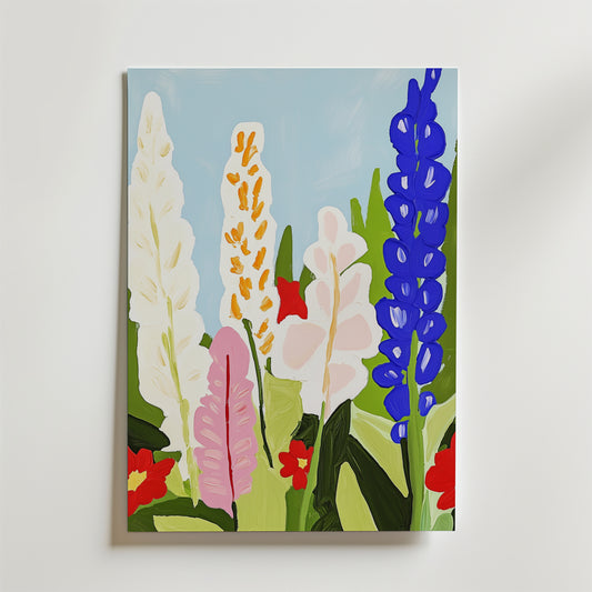 Floral abstract vibrant botanical Poster