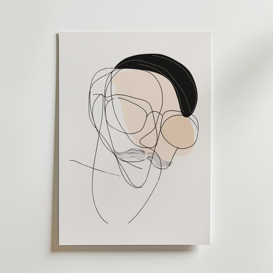 Abstract Bearded Man Poster