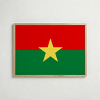 Burkina Faso National Flag Poster i ekram – inramad konsttryck för stilren inredning hos Bozetto