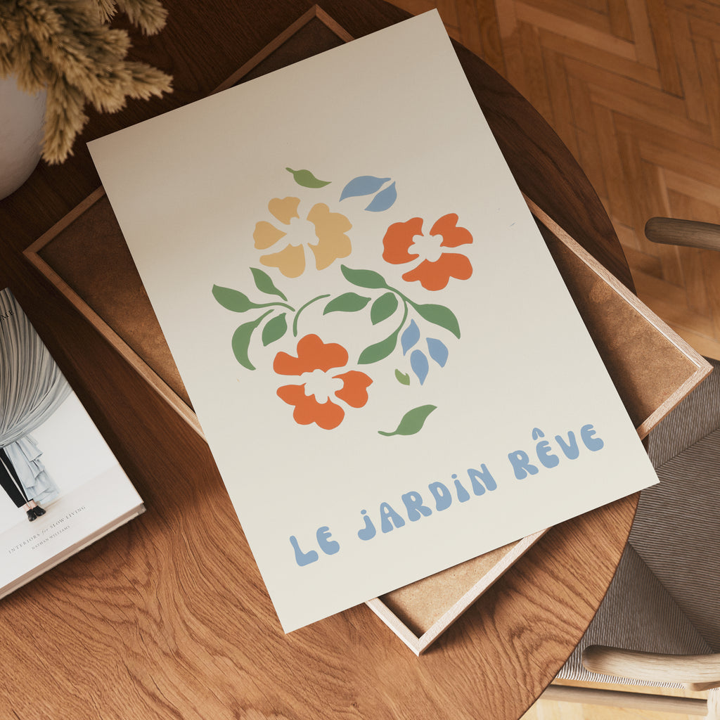 Floral wall art garden green – affisch med stilfullt motiv från Bozetto i hög kvalitet