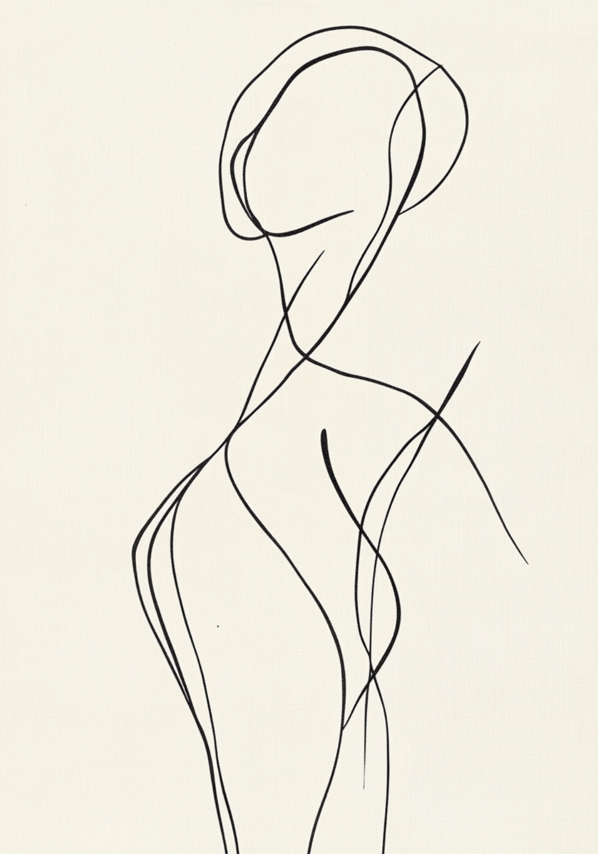 Abstract Curvy Female – affisch med snyggt motiv, köp enkelt hos Bozetto i flera storlekar