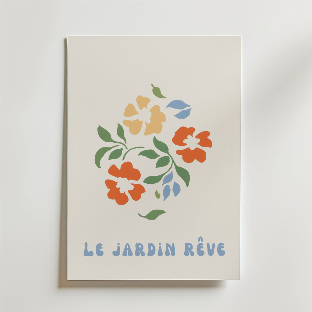 Floral wall art garden green – stilfullt konsttryck från Bozetto, tryckt på matt finpapper