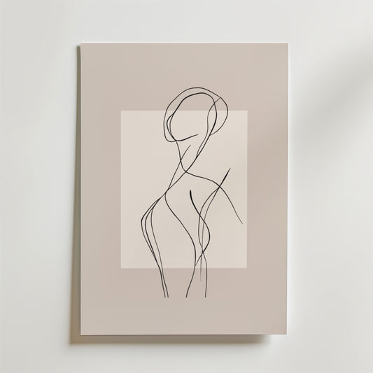 Curvy Line Art Woman Poster
