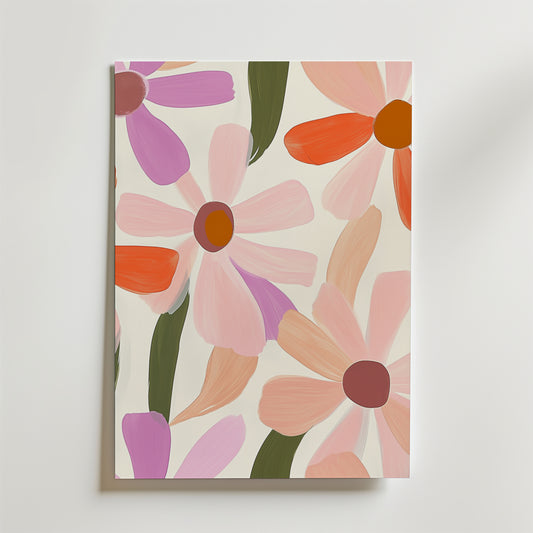 Floral abstract daisy design Poster