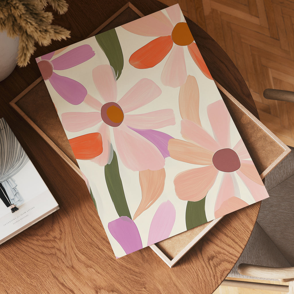 Floral abstract daisy design – affisch med stilfullt motiv från Bozetto i hög kvalitet