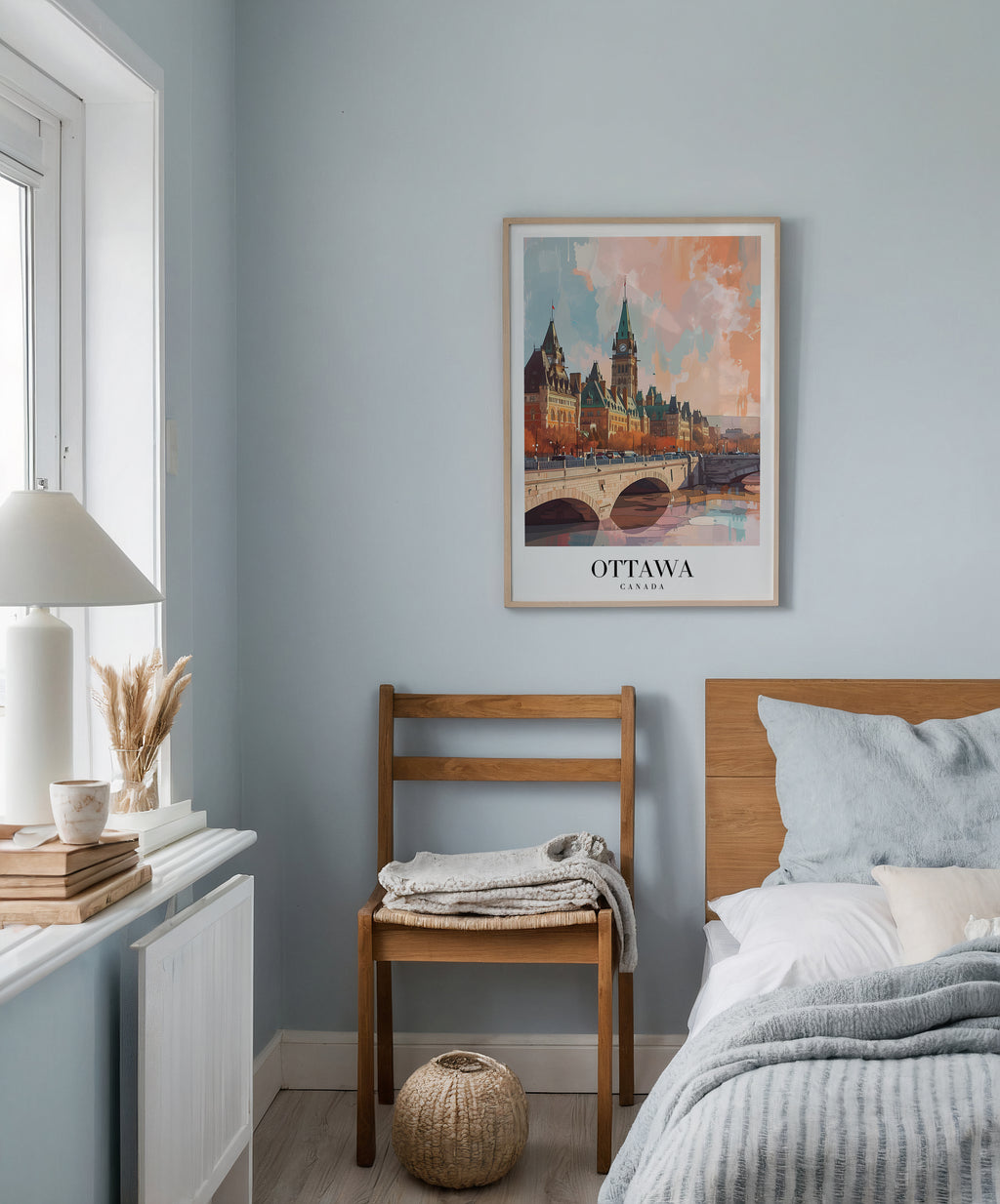 Mockup av Golden Light Over Ottawa affisch på vägg – köp enkelt hos Bozetto i hög kvalitet