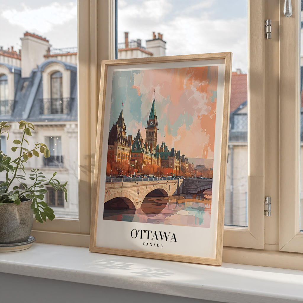 Golden Light Over Ottawa poster visad rakt fram – Bozetto affisch i hög tryckkvalitet