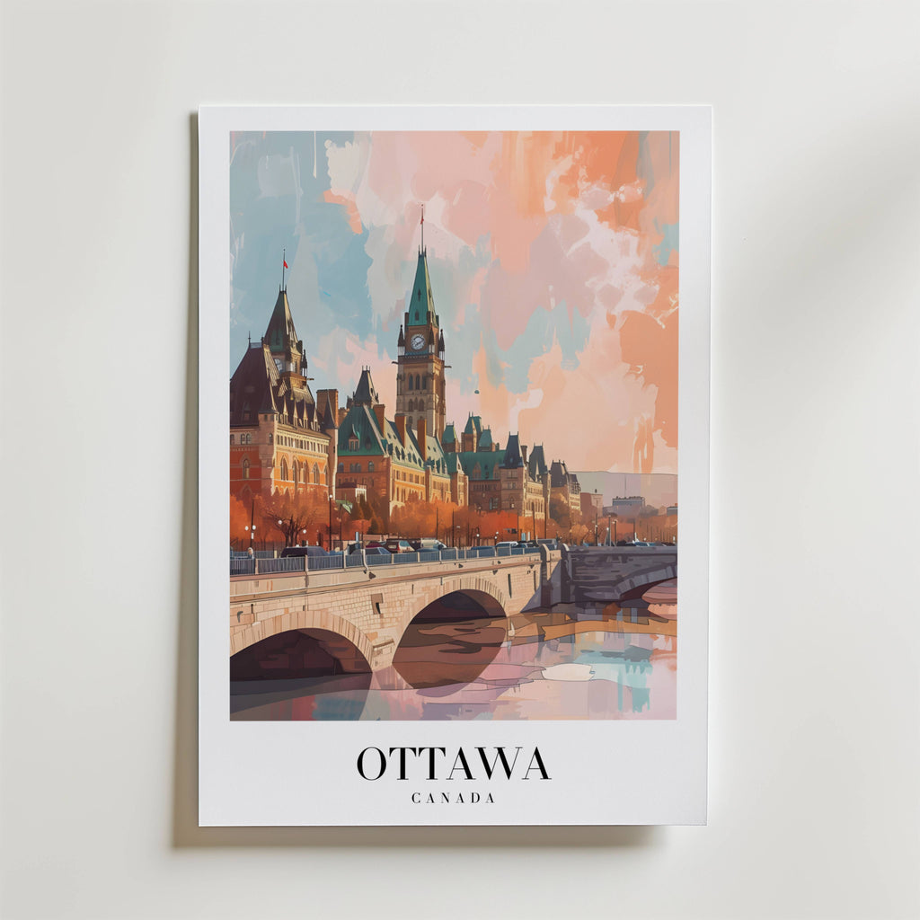 Golden Light Over Ottawa – stilfullt konsttryck från Bozetto, tryckt på matt finpapper