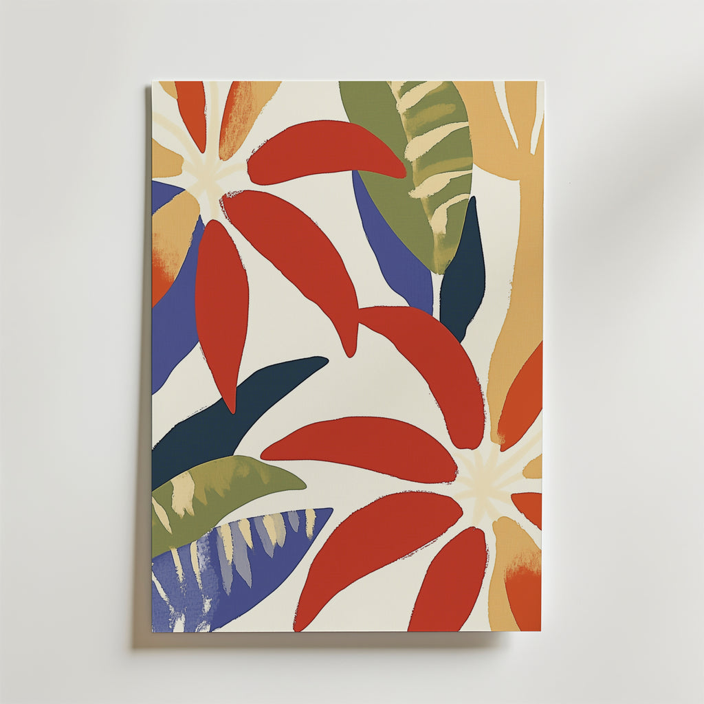Abstract leaves – stilfullt konsttryck från Bozetto, tryckt på matt finpapper i hög tryckkvalitet