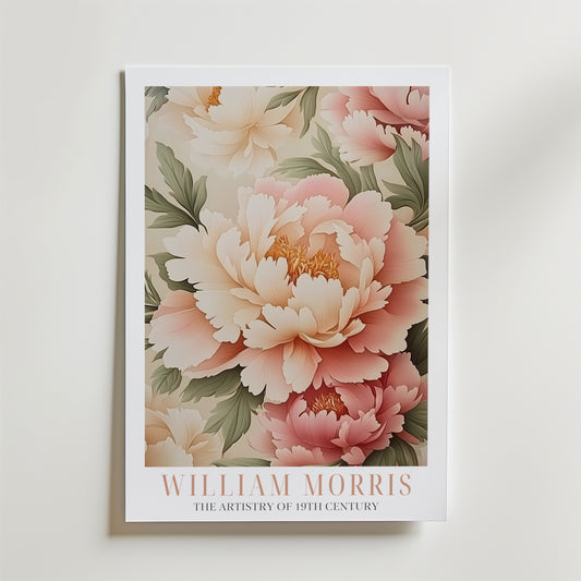 Pink Blossom Symmetry William Morris Poster